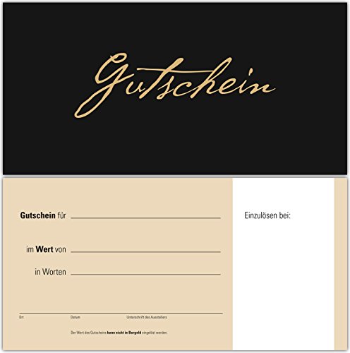 10 Gutscheine Gutscheinkarten Geschenkgutscheine – edel neutral Schwarz-Beige von Generic