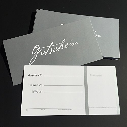 10 Gutscheine Gutscheinkarten Geschenkgutscheine – edel neutral Silber von Generic