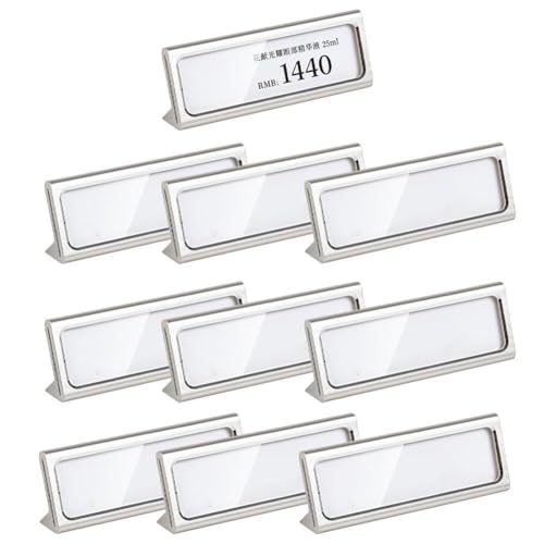 10 Pcs Mini Clear Sign Display Halter 10 Pcs Leere Etiketten Metall Nist Kartenpreiskarten -Etikett Label Ständer von Generic