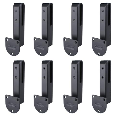 10 StüCk Edelstahl-Glasklemmen, Robuste Schwarze Klemmen FüR Poolzaun-GeläNderpfosten FüR Balkon, Treppe, Garten, Deck, Hausgarten von Generic