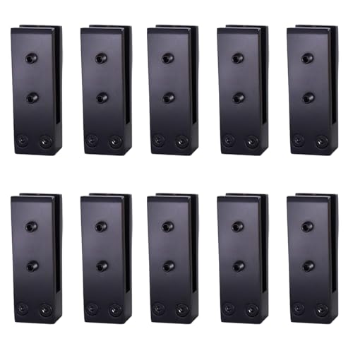 10 StüCk Schwarze, Robuste Glasklemmen Mit Seitlicher Montage, Klemmen FüR PoolzaungeläNderpfosten Aus Edelstahl 304 FüR Glasdicken Von 10–12 Mm von Generic