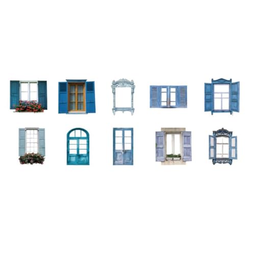 10 Stück Ausgehöhlte Fensterrahmen-Aufkleber, Multifunktionale Collage-Karten-Aufkleber für Tagebuch, Scrapbooking von Generic