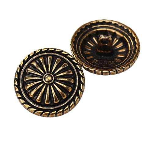 10 Stück Elegante Blumen-Metallknöpfe, geeignet for alle Arten von Kleidung und for Handnähen von dekorativen Knöpfen.(Bronze,18mm-10pcs) von Generic