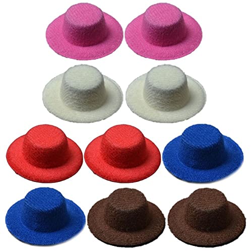 10 Stück Formelle Mini-hüte, Bunte Miniatur-puppenhüte Für DIY-Handwerk, Puppenhaar-Accessoires, Dekoration von Generic