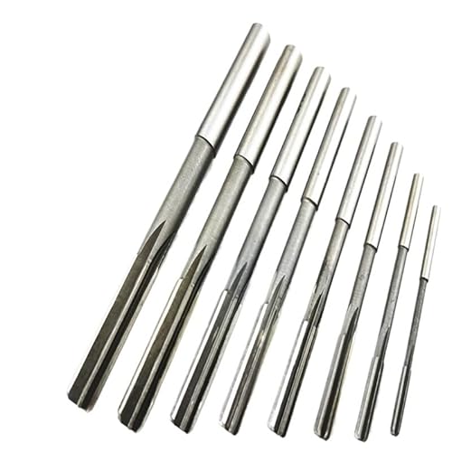 10 Stück HSS Reibahlen, gerade Schaft, Handreibahlen H7/H8, 3-12mm, langlebiges HSS Reibahlen-Set für Bohrungen(8 pcs (3-4-5-6-7-8-9-10) H7) von Generic
