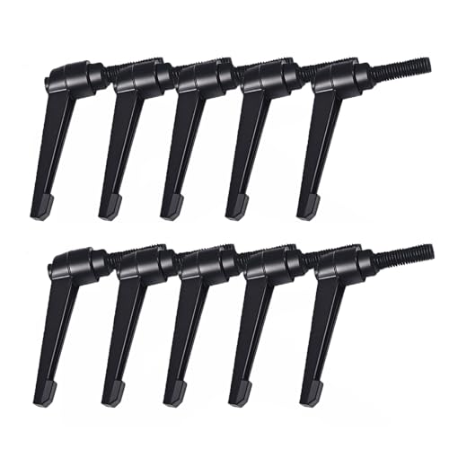 10 Stück M4/M5/M6/M8/M10/M12/M16 verstellbare Knöpfe Griff Außengewinde Druckknopf Ratsche for Drehmaschinen, schwarz(M16*32) von Generic
