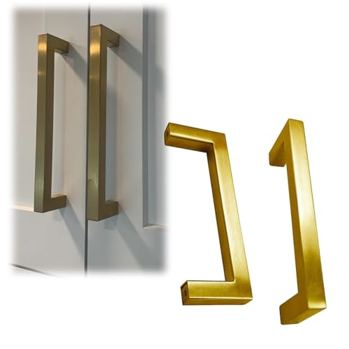 10 Stück Möbelgriffe Schrankgriffe 64-320mm lochabstand Küchengriffe aus Edelstahl mit Schrauben Griffe für Küchenschränke Türgriffe Schubladengriffe für Schlafzimmer, Badezimmer(Gold,64mm (2.5")) von Generic