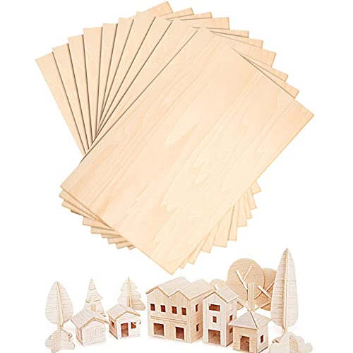 10 Stück unfertige Holzblätter, Balsaholz, Sperrholzblätter, für Modell Woodcraft, Modellbau, Handwerk, Malerei, Gravur, 10 Stück von Generic
