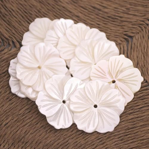 10 Stück weiße Perlmutt-Anhänger, 28 mm, Blumen-Muschel, für Halsketten, Schmuckherstellung 10 Stück weiße Perlmutt-Anhänger, 28 mm, Blumen-Muschel, für Halsketten, Schmuckherstellung von Generic