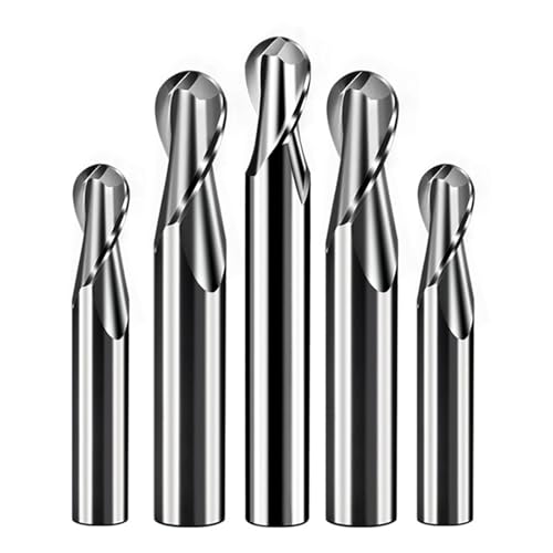 10 Stücke Hartmetall-Kugelkopffräser CNC-Fräser 4mm Schaft 3mm Schnittdurchmesser 2 Flöten Bits Schaftfräser Spiralfräser(3xR1.5x8xd4x75) von Generic