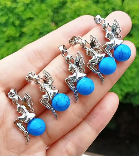 10 stücke Blau Türkis Stein Anhänger Perlen smart Magie Engel von Generic
