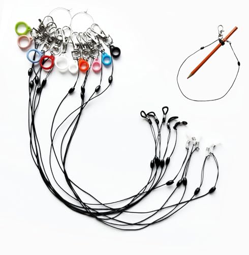 10 x Schlüsselband-Stifthalter für Klemmbrett, Abzeichen, Spule, Stift-Clips, Silikonringschnalle für Bürobedarf (10 mm und 8 mm) von Generic