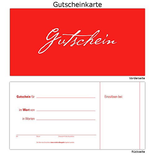 100 Gutscheine Gutscheinkarten Geschenkgutscheine – edel neutral Rot 100 Gutscheine Gutscheinkarten Geschenkgutscheine – edel neutral Rot von Generic