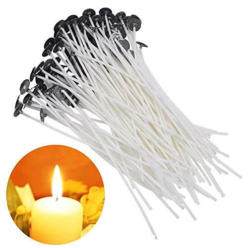 100 St rauchlose Kerzendochte 8–20 cm rauchfreie Baumwollkerndochte mit Metallhaltelaschen handgemachte Kerzenherstellungswerkzeuge von Generic