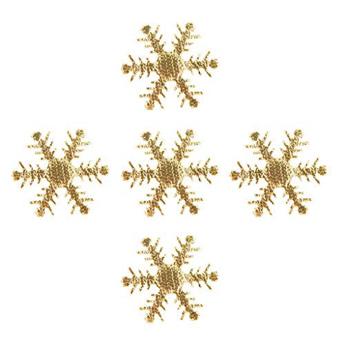 100 Stück 4 cm Weihnachtsdekoration, Silbertuch, Gold, Weihnachts-Konfetti, Schneeflocke, Heimdekoration zum Basteln (C-Gold, Einheitsgröße) von Generic