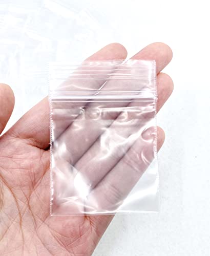 100 Stück 5.1x5.1 cm wiederverschließbare Plastiktüten – 2 mm, Reißverschlussbeutel, wiederverschließbare Polybeutel mit Reißverschluss oben, transparente Einweg-Kunststoffbeutel, Verpackungszubehör von Generic