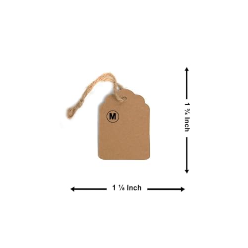 100 Stück Kraft-Markierungsschilder – Schmuck-Preisschilder mit Schnur zum Aufhängen (28 x 44 mm) von Generic