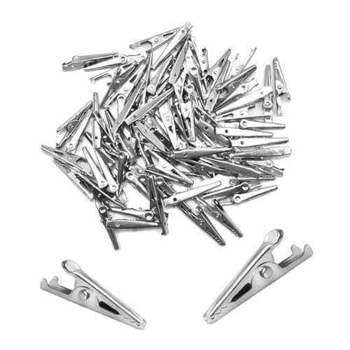 100 Stück Metall Krokodilklemmen, Krokodilklemmen, Kabelklemmen, Langlebige, Handgefertigte DIY Klemme, Federklemmen, für Elektrik, 28mm 100 Stück Metall Krokodilklemmen, Krokodilklemmen, Kabelklemmen, Langlebige, Handgefertigte DIY Klemme, Federklemmen, für Elektrik, 28mm von Generic