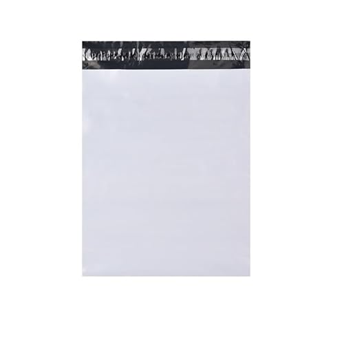 100 Stück Selbstklebende Versandtaschen, Wasser- und Reißfeste Polybeutel, Plastiktaschen für Versand, Kleine bis Große Größen (12-60 cm)(White 17 * 25+5cm) von Generic