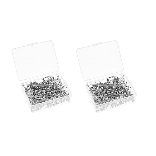 100 Stück T 51mm Perücke Pins T Pins Stecknadeln Nähen für Perückenköpfe Edelstahl Dekonadel zum Basteln Blockieren Stricken Nähen Schmuck (Silver, One Size) von Generic