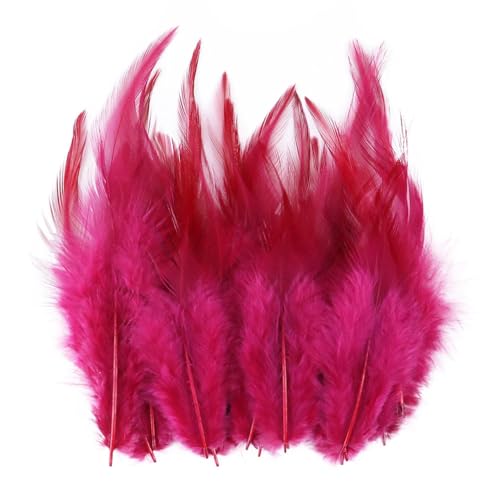 100 Stück bunte Hahn-Hühnerfedern, 8–12 cm, für Heimwerker, Hochzeit, Dekoration, Party, Karneval, Zubehör, Basteln, Rotwein1, 100 Stück von Generic