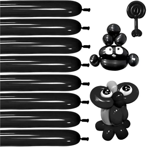 100 Stück durchsichtige Luftballons, dünne Latexballons, for Tierballons, Ballonherstellung for Anfänger, Karnevalsparty-Dekoration for Kinder(Black) von Generic