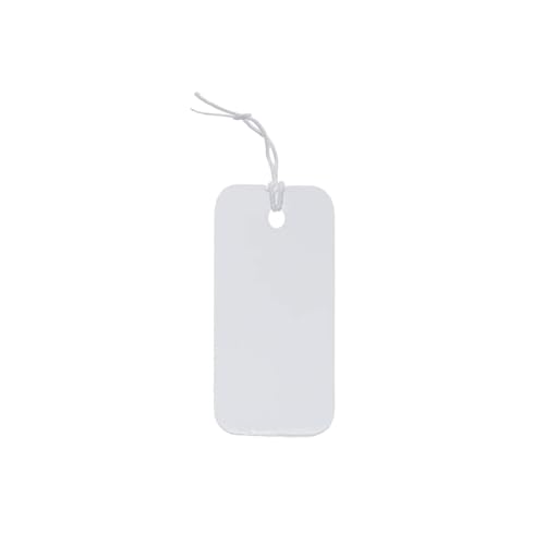 100 Stück weiße Kraft-Markierungsschilder, Schmuck-Preisetiketten, zum Aufhängen von Preisetiketten mit Schnur zum Aufhängen (weiß, 0,6 x 1,9 cm) von Generic
