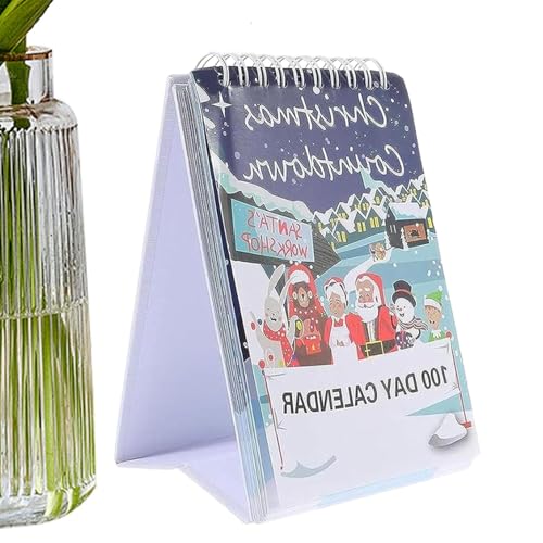100 Tage Weihnachts-Countdown-Kalender - 2025 Holz Adventskalender mit dekorativem Ständer | Festlicher Weihnachtskalender zum Platzieren auf Tisch oder Schreibtisch Festliche Party Deko von Generic