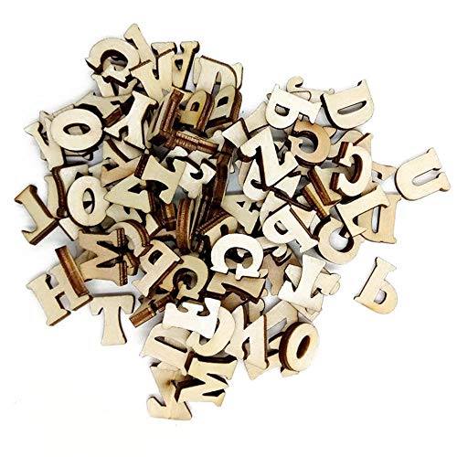 100 stücke gemischt Holz Alphabet Buchstaben Zahlen Taste DIY Handwerk nähen Scrapbooking größe Buchstaben bequem und praktisch von Generic