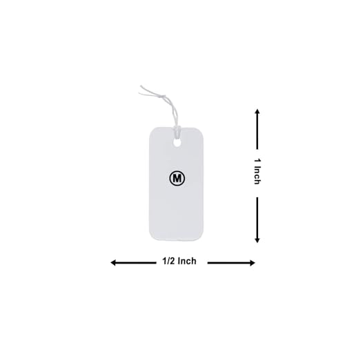 100 weiße Markierungsschilder, Schmuck-Preisetiketten, zum Aufhängen von Preisetiketten mit Schnur zum Aufhängen (weiß, 1,27 x 2,5 cm) von Generic