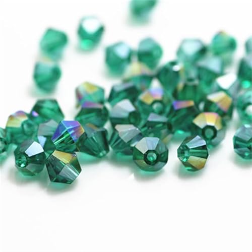 1000 Stück 4 mm Doppelkegel Kristallperlen Großhandel Perlen Mix Lot Facettierte Kristallglasperlen Perlen für Schmuckherstellung (Blau Grün ab) von Generic
