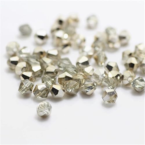 1000 Stück 4 mm Doppelkegel Kristallperlen Großhandel Perlen Mix Lot Facettierte Kristallglasperlen Perlen für Schmuckherstellung (Ran Champagner) von Generic