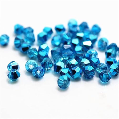 1000 Stück 4 mm Doppelkegel Kristallperlen Großhandel Perlen Mix Lot Facettierte Kristallglasperlen Perlen für Schmuckherstellung (Ran Green Blue) von Generic