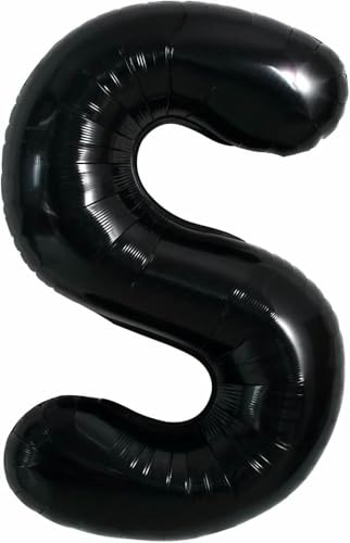 100cm große schwarze Buchstabe S Ballon - Jumbo Helium Folie Mylar großes Alphabet für Geburtstagsfeier Jubiläumsversorgung Dekorationen 100cm große schwarze Buchstabe S Ballon - Jumbo Helium Folie Mylar großes Alphabet für Geburtstagsfeier Jubiläumsversorgung Dekorationen von Generic
