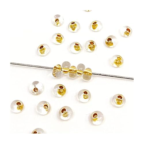 100g Preciosa Samen Perlen Tropfen (wie Magatama Perlen) Kristallgolden ausgekleidet, 4.6 mm (PRECIOSA seed beads Drops (like MAGATAMA beads) crystal golden lined) von generic