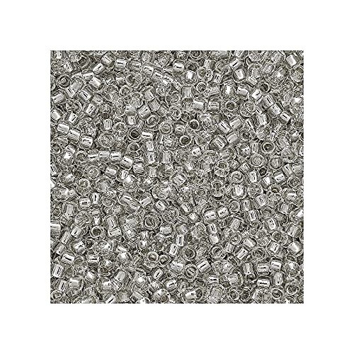 100g TOHO Rocailles 11/0, silbergezeichneter Kristall (# 21) (TOHO seed beads 11/0, Silver-Lined Crystal (#21)) Japanishe Glas Rund Perlen von Generic