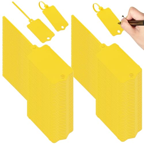 100pcs Schlüssel Tags wiederverwendbare Kunststoff -Tags Blankosigel Versand mit Selbstschleifenschwänzen Wassersicheres Schlüsseletikett für Beschriftung beschreiben 100pcs Schlüssel Tags wiederverwendbare Kunststoff -Tags Blankosigel Versand mit Selbstschleifenschwänzen Wassersicheres Schlüsseletikett für Beschriftung beschreiben von Generic