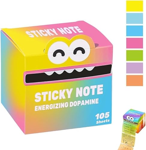 105 Haftnotizen pro Rolle, niedliche Monster-Motive, lustige, pastellfarbene Haftnotizen zum Herausziehen – ein tolles Geschenk für Lehrer und Schüler. von Generic