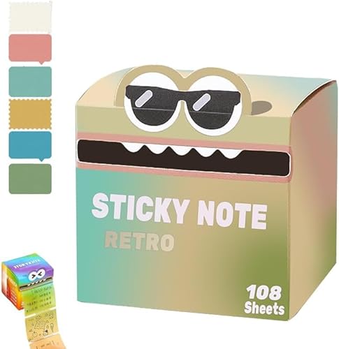 105 Haftnotizen pro Rolle, niedliche Monster-Motive, lustige, pastellfarbene Haftnotizen zum Herausziehen – ein tolles Geschenk für Lehrer und Schüler. von Generic