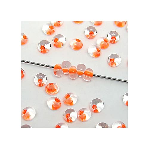 10g Preciosa-Samenperlen fällt Rocailles (wie Magatama-Perlen) Kristall Neonorange gesäumt, 4,6 mm (PRECIOSA seed beads drops rocailles (like MAGATAMA beads) crystal neon orange lined) von generic