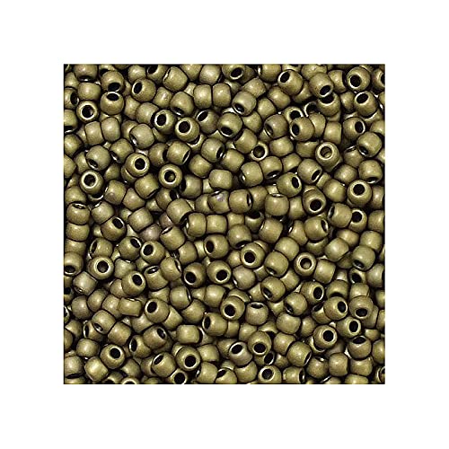 10g TOHO Rocailles 11/0, mattierte antike Bronze (# 223f) (TOHO seed beads 11/0, Frosted Antique Bronze (#223f)) Japanishe Glas Rund Perlen von Generic