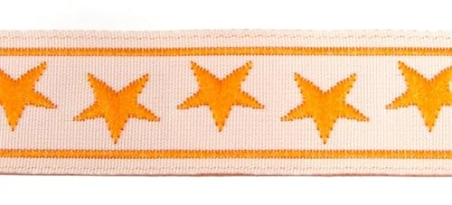 10m Borte Webband 11mm breit Sterne Farbe: Orange 11037-or von Generic