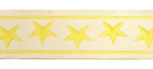 10m Borte Webband 17mm breit Sterne Farbe: Gelb 17037-ge von Generic