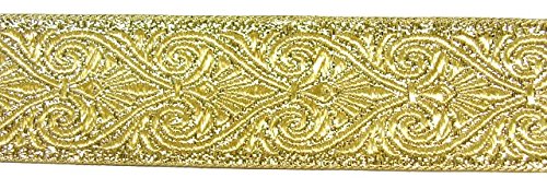 10m Brokat Borte Webband 35mm breit Farbe: Lurex-Gold SB-35003-go / 35071 von Generic