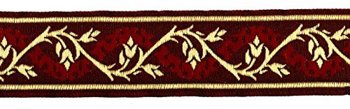 10m Jacquard Borte Webband 22mm breit Farbe: Bordeaux-Gold ET-22094-bogo 10m Jacquard Borte Webband 22mm breit Farbe: Bordeaux-Gold ET-22094-bogo von Generic