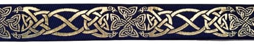 10m Keltische Borte Webband 35mm breit Farbe: Blau-Gold ET-35030-blgo von Generic