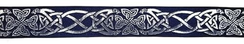 10m Keltische Borte Webband 35mm breit Farbe: Blau-Silber ET-35030-blsi von Generic