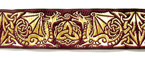 10m Keltische Borte Webband 50mm breit Farbe: Bordeaux-Gold 50027-bogo 10m Keltische Borte Webband 50mm breit Farbe: Bordeaux-Gold 50027-bogo von Generic
