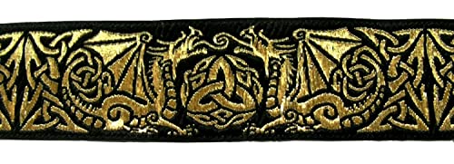 10m Keltische Borte Webband 50mm breit Farbe: Schwarz-Gold 50027-swgo von Generic