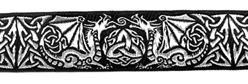 10m Keltische Borte Webband 50mm breit Farbe: Schwarz-Silber 50027-swsi von Generic